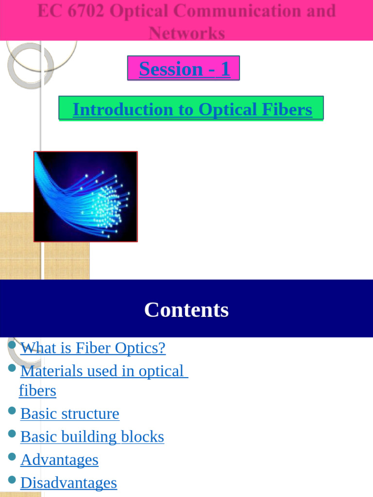 Optical Communication Notes | PDF | Optical Fiber | Fiber Optic ...