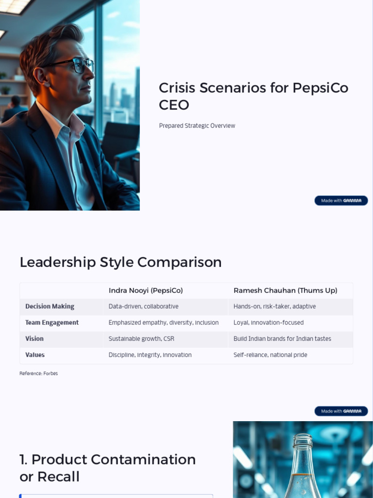PepsiCo Crisis Management Strategies | PDF | Pepsi Co | Supply Chain