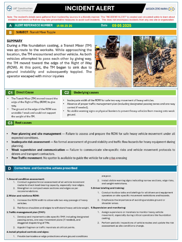 Safety Moment - Incident Alert 08 2025 - 26 | PDF