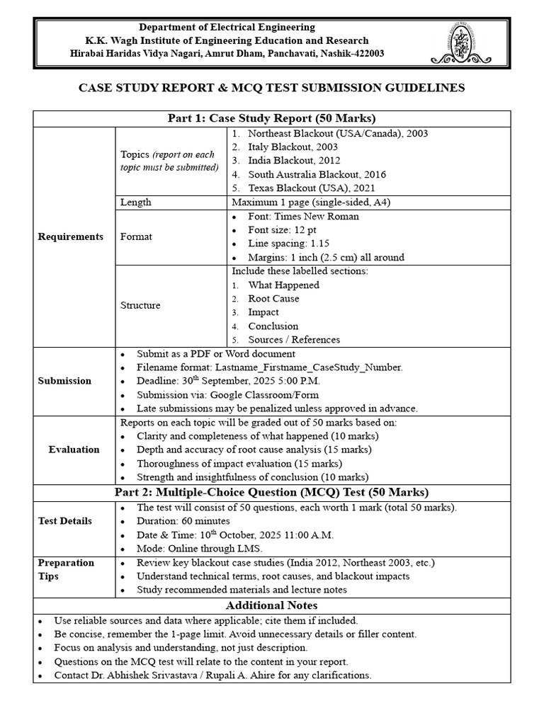 Case Study Submission Guidelines | PDF
