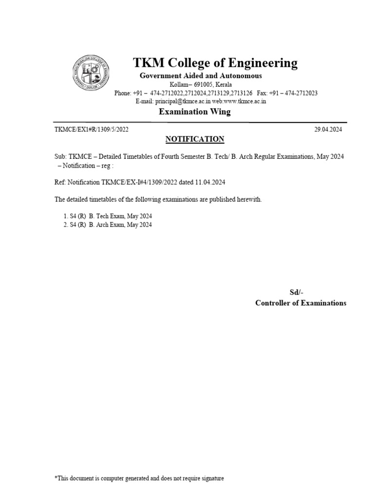 Exam Timetable - S4 (R) Exam, May 2024 | PDF | Applied Mathematics