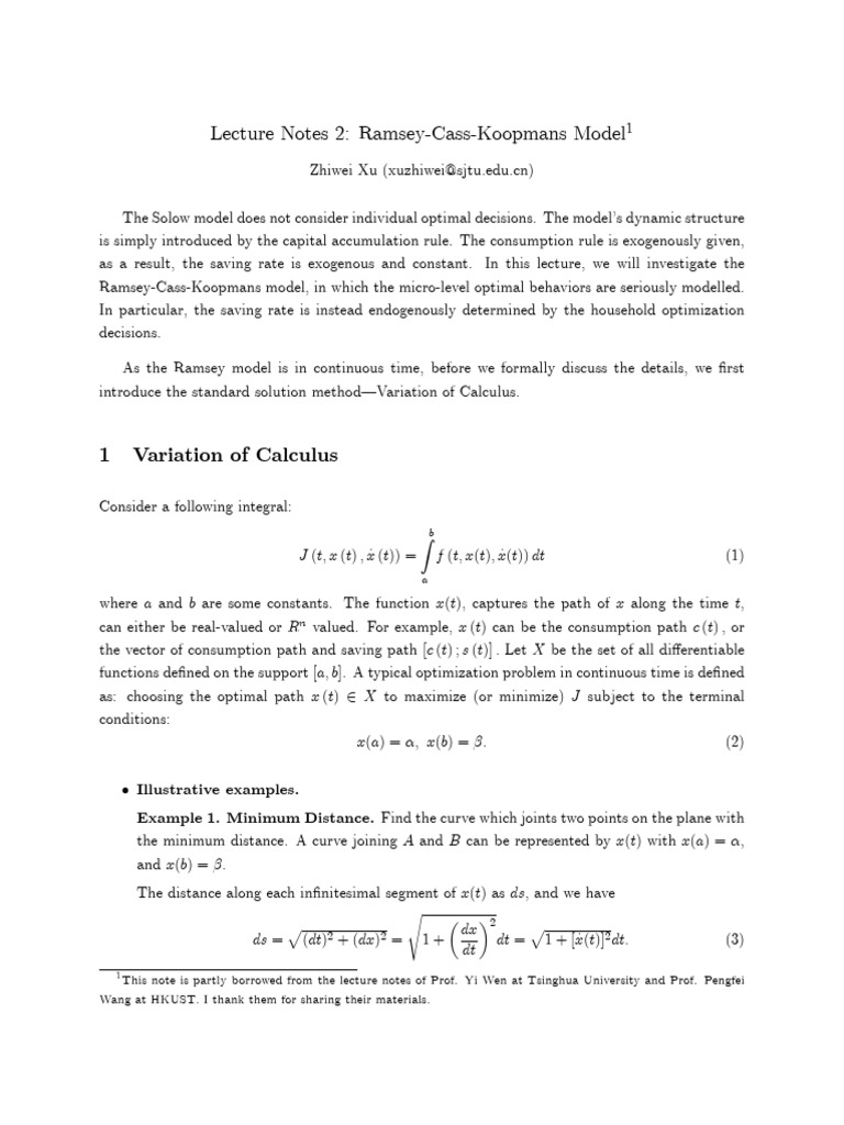 Class Notes of Class 2 | PDF | Steady State | Applied Mathematics