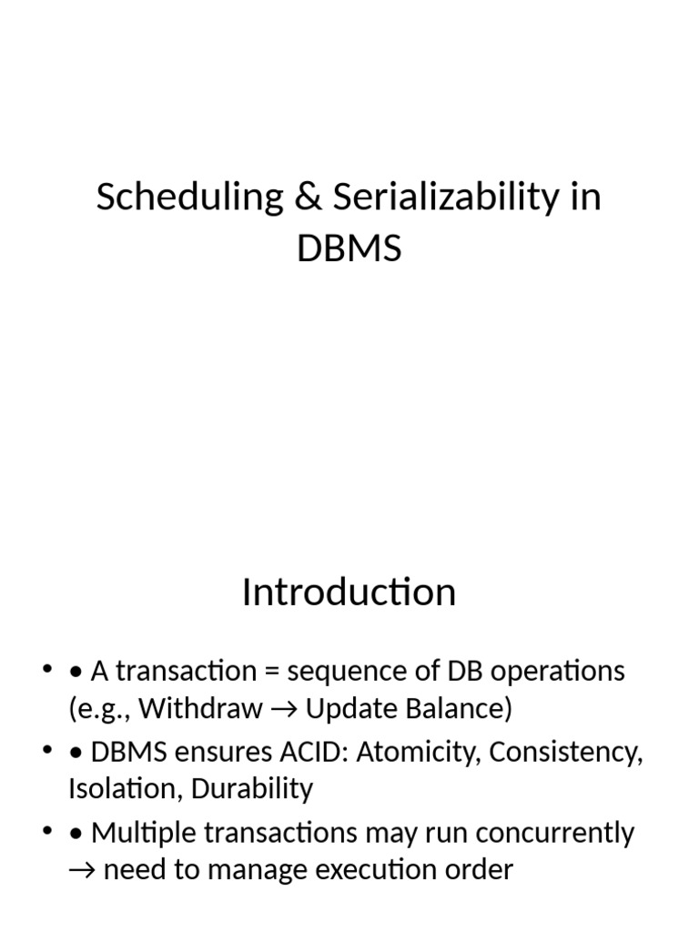 Scheduling_and_Serializability_DBMS | PDF | Computer Data | Data