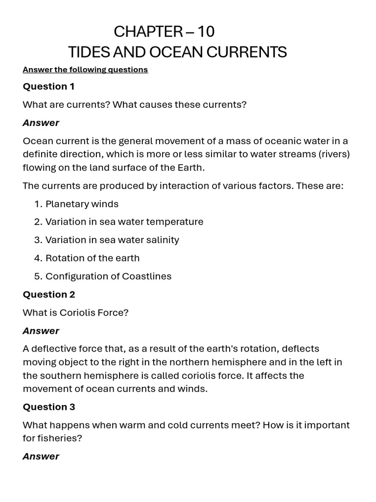 Ocean Currents and Climate Impact | PDF | Tide | Oceans