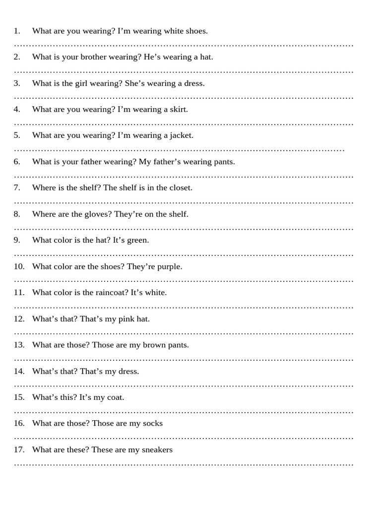 Clothing and Preferences Dialogue | PDF | Chess | Chess Theory