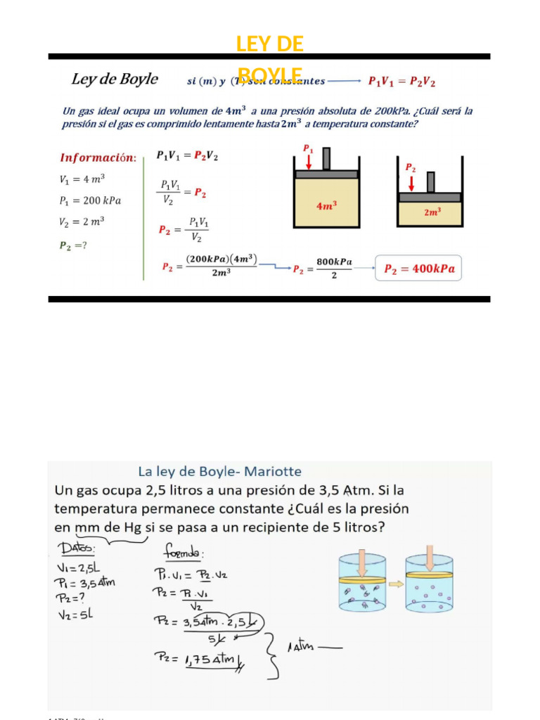 Ejercicios de Leyes de Gases: Boyle y Charles | PDF | Gases | Temperatura