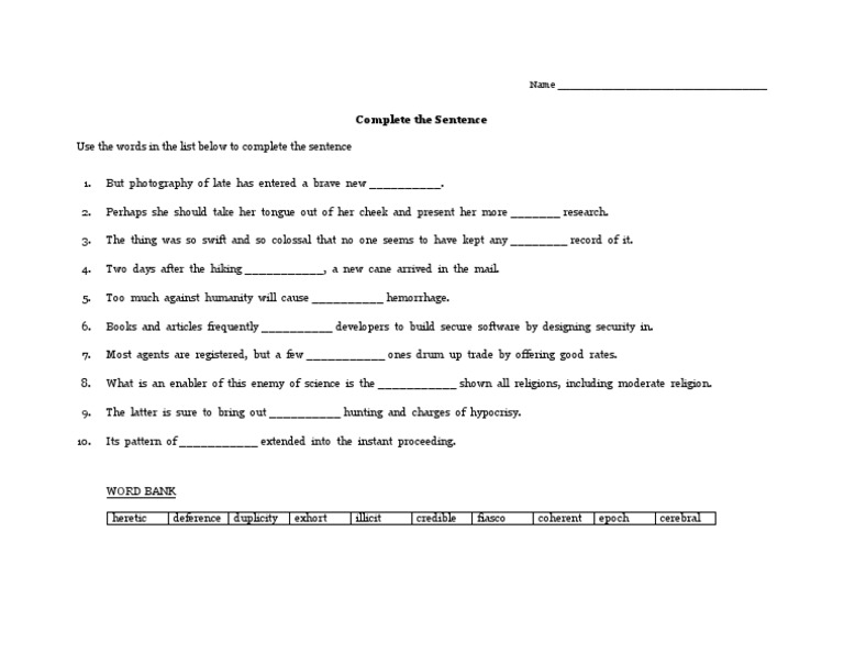 Sentence Completion Exercise | PDF | Games & Activities | Technology ...