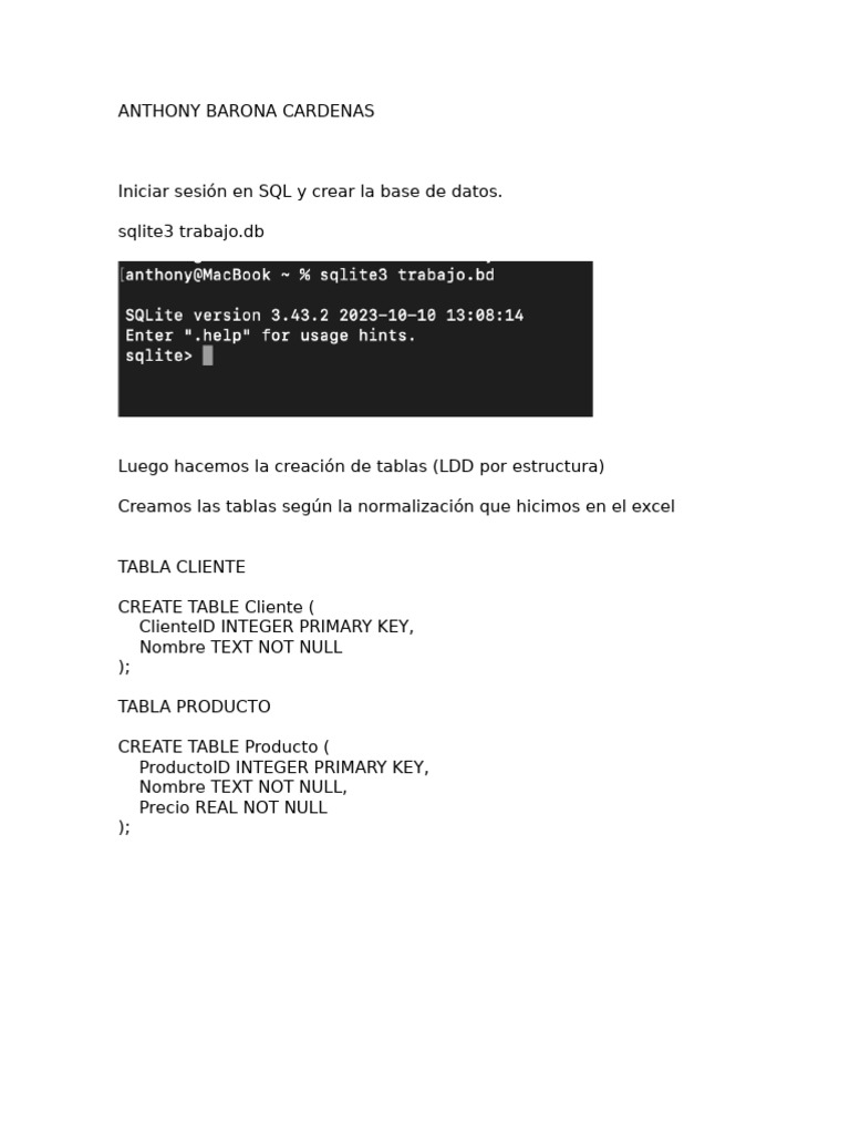 Creación y Consultas en SQLite | PDF | Diseño de software | Bases de datos