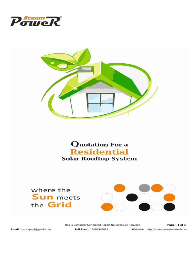 Solar Roof Top System Quotation | PDF | Power (Physics) | Electric Power