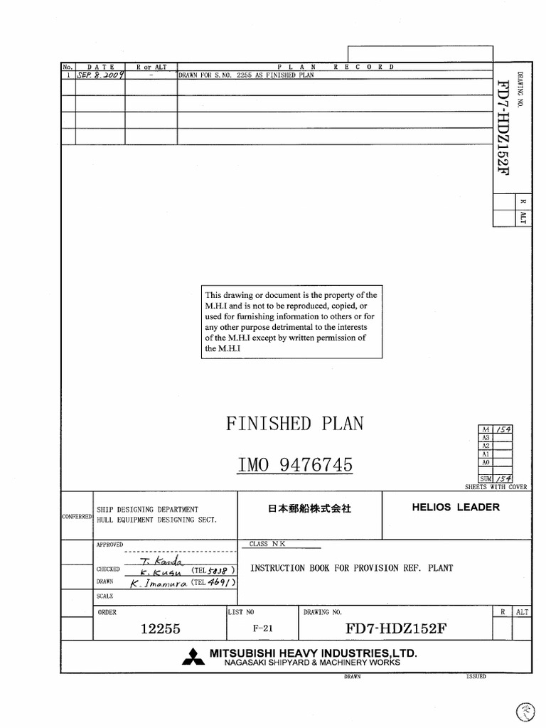 f21 Instruction Book For Provision Ref. Plant | PDF