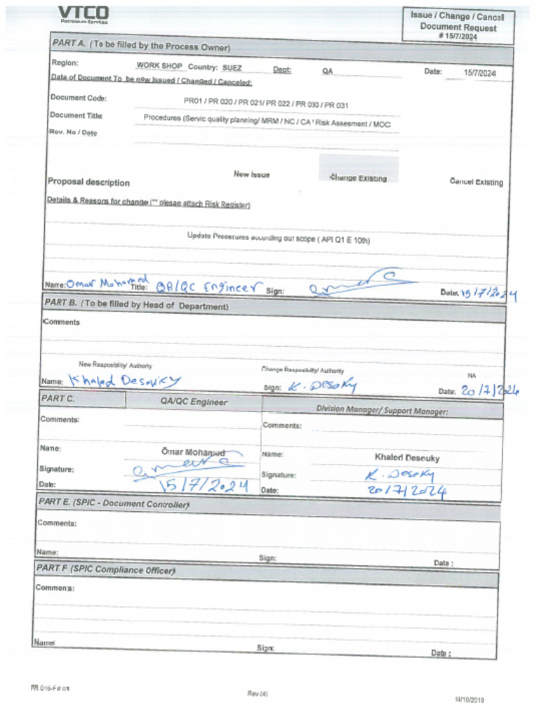 Change Request. | PDF
