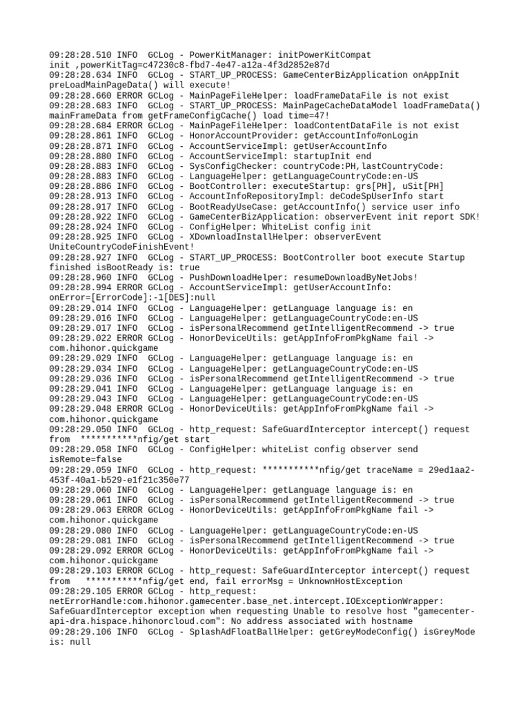 GameCenter Startup Log Analysis | PDF | Data Management | Software
