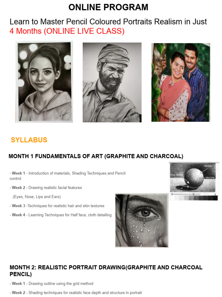 Master Realistic Pencil Portraits Online | PDF