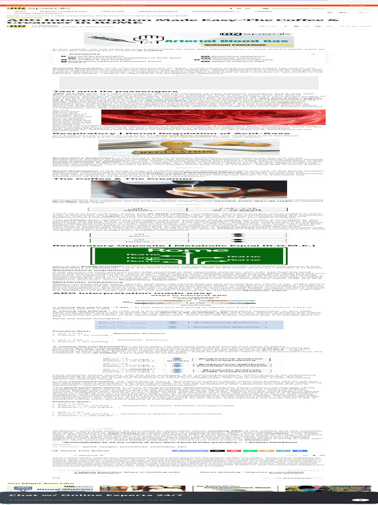 ABG Interpretation Made Easy-The Coffee & Creamer in ROME RNspeak | PDF ...