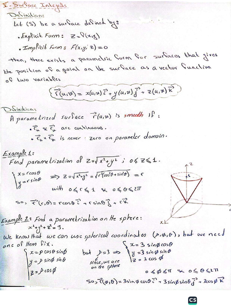 MTH 206 - Lecture 20 - Surface Integrals | PDF