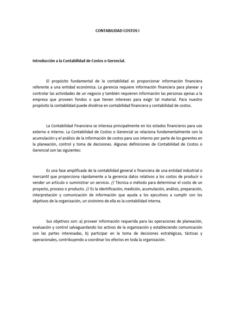Introducción a la Contabilidad de Costos | PDF | Contabilidad | Costo