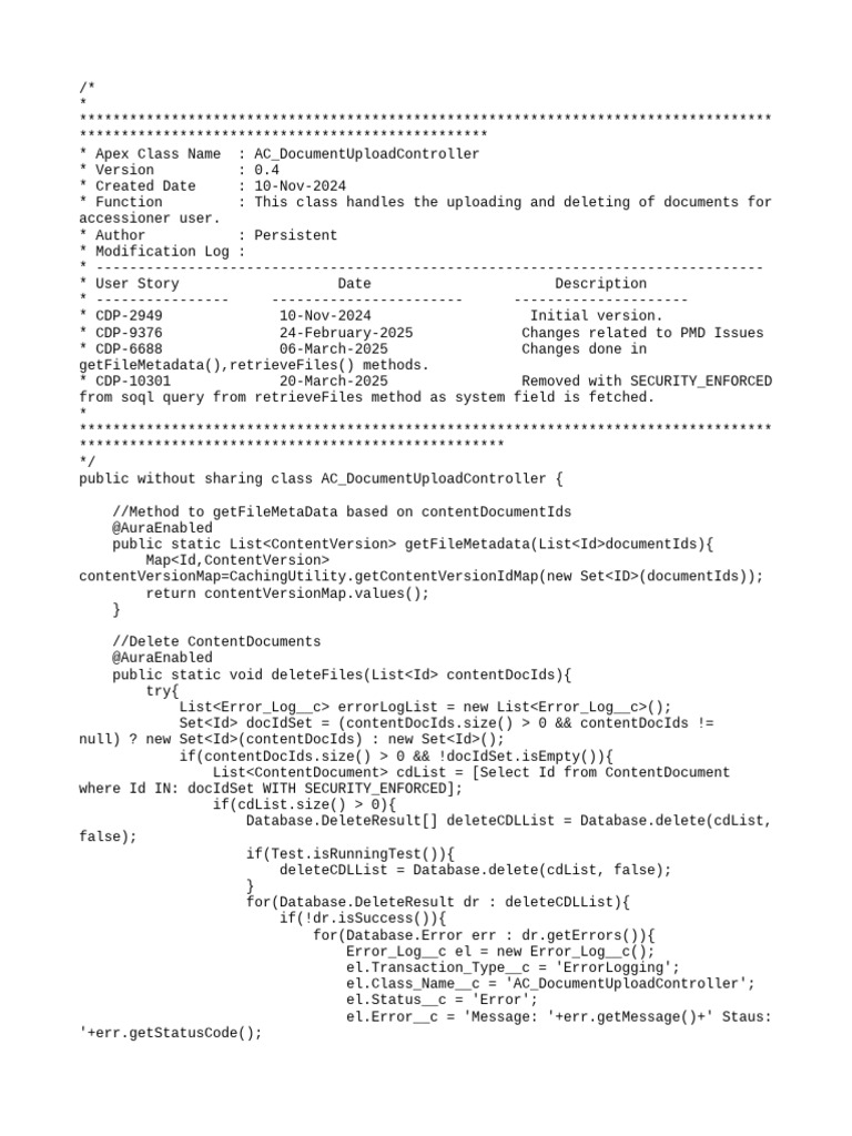 AC - Document Upload Apex Class | PDF | Computer Data | Computer File ...