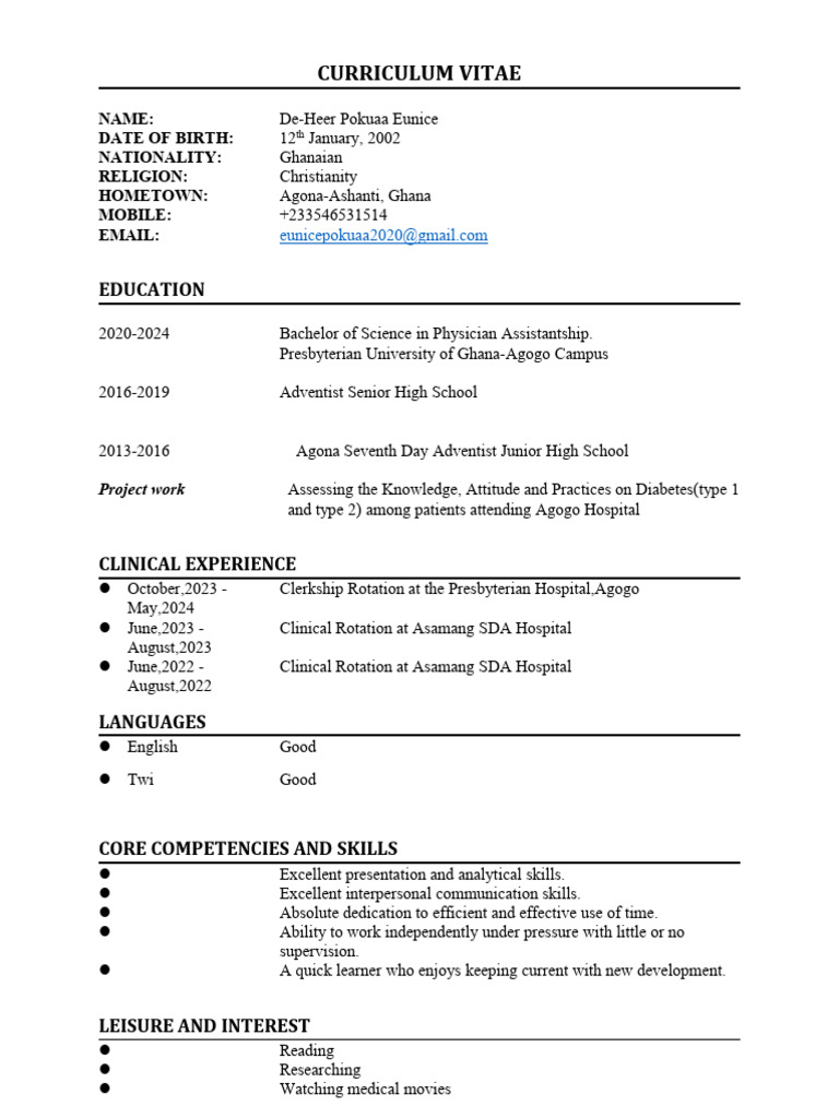 Ama's CV | PDF