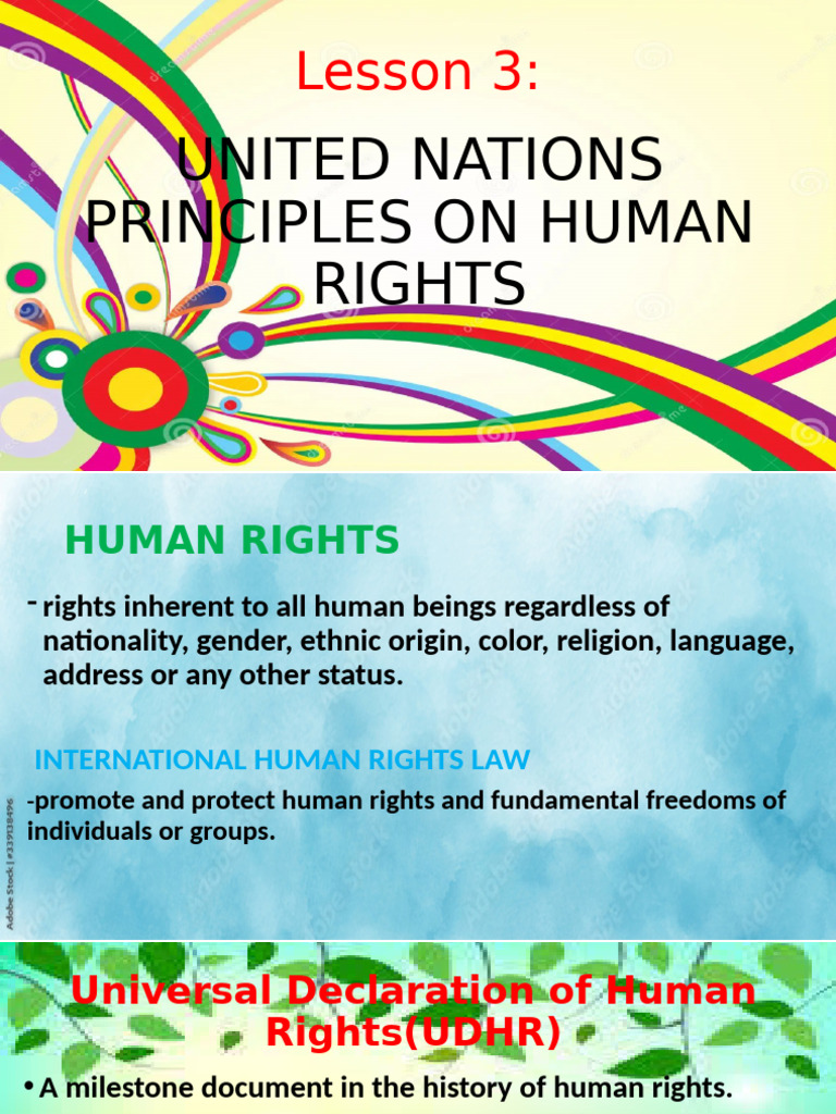 Lesson 3.united - Nation.principles On Humanrights | PDF