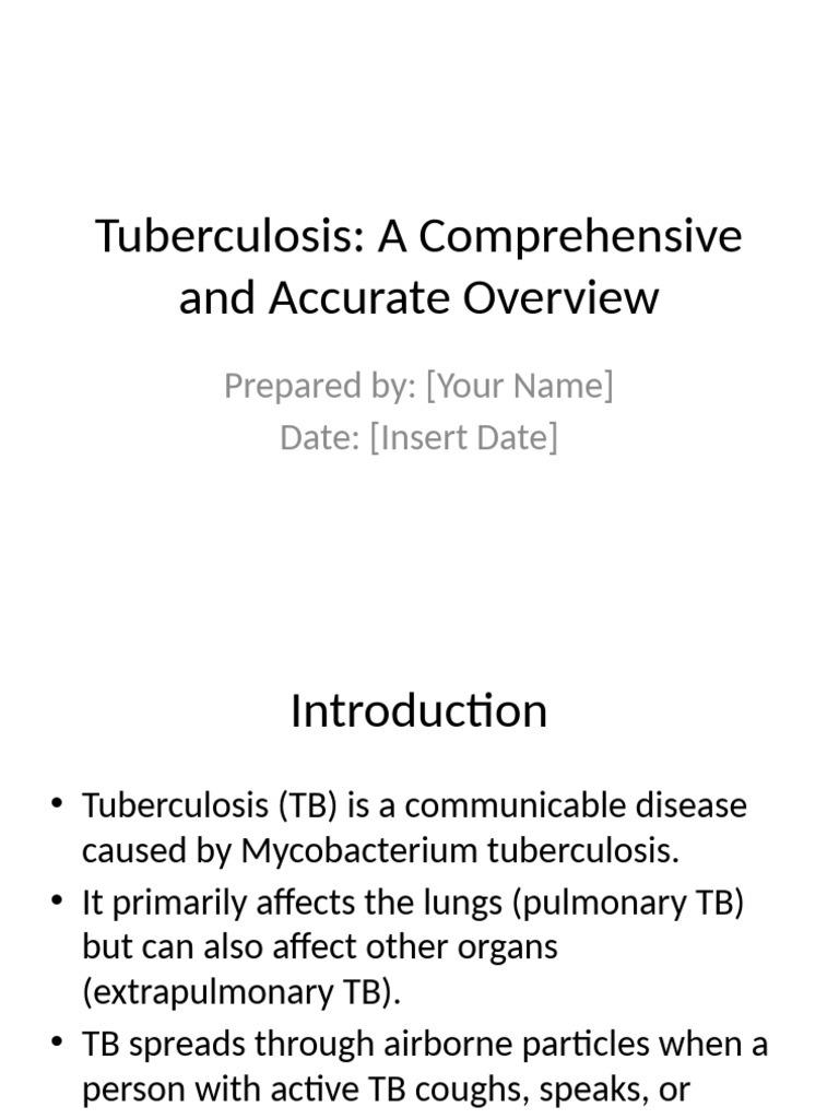 Tuberculosis Overview and Management Guide | PDF | Tuberculosis | Medicine