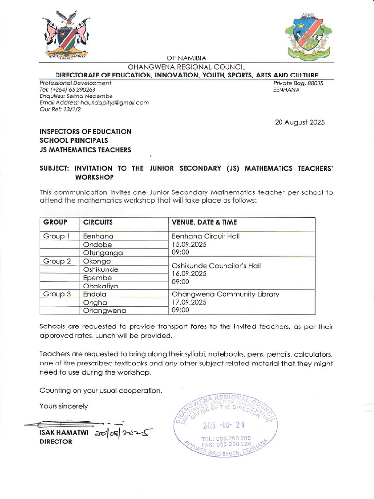 Invitation To The Js Mathematics Workshop | PDF