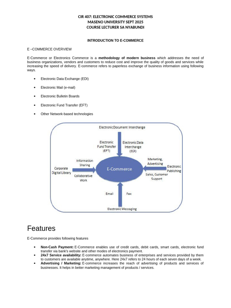 E-Commerce Systems Overview at Maseno University | PDF | E Commerce ...
