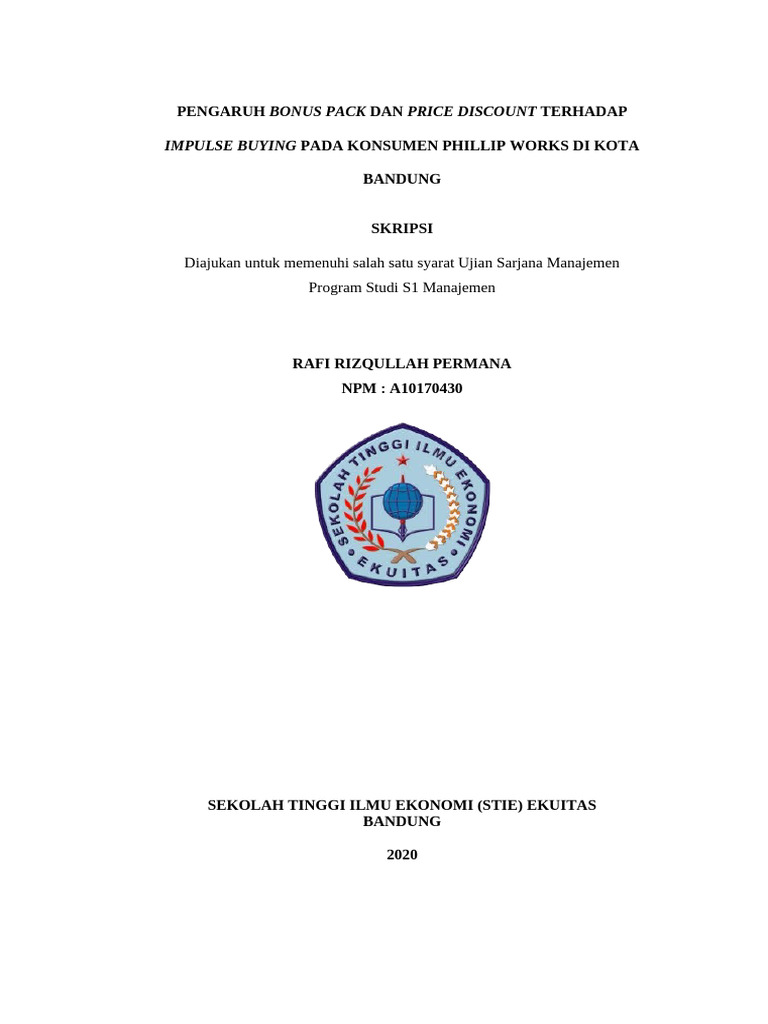 Skripsi Rafi Rizqullah BAB 1-4 Revisi (25 Maret 2021) | PDF