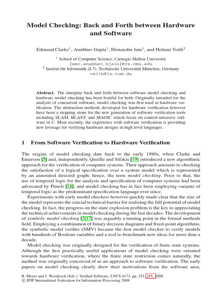 Model Checking in Hardware and Software | PDF | Formal Verification ...