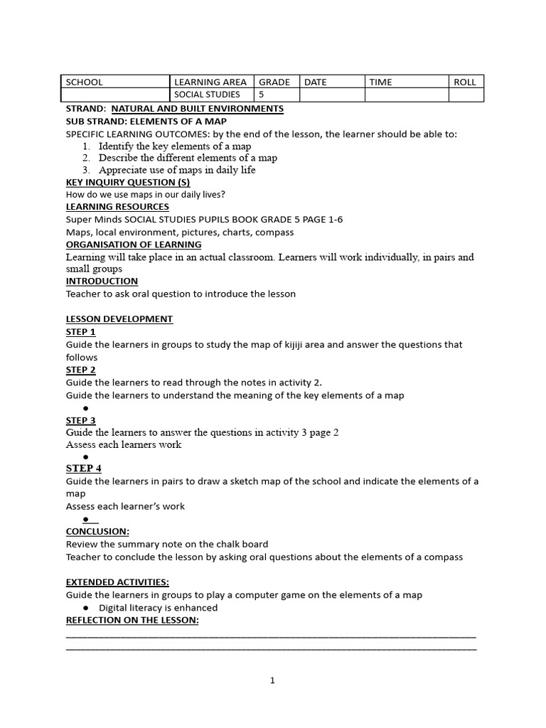 Grade 5 Social Studies Lesson Plans Term 1 2 and 3 Super Minds | PDF ...