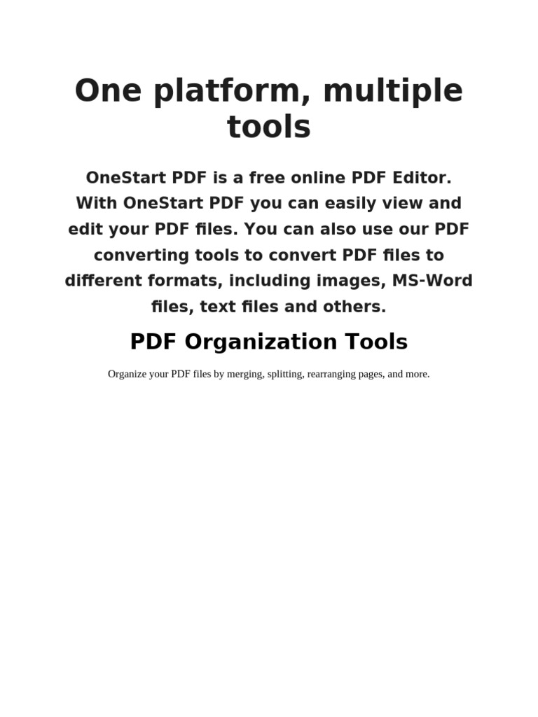 Free Online PDF Editor Tools | PDF | Microsoft Word | Text File