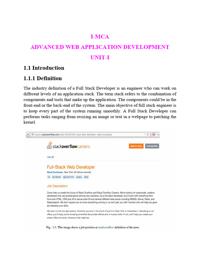 Full Stack Development Overview | PDF | Angular Js | World Wide Web