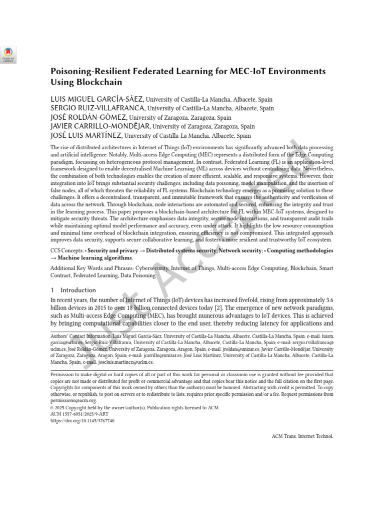 Blockchain for Secure Federated Learning | PDF | Internet Of Things ...