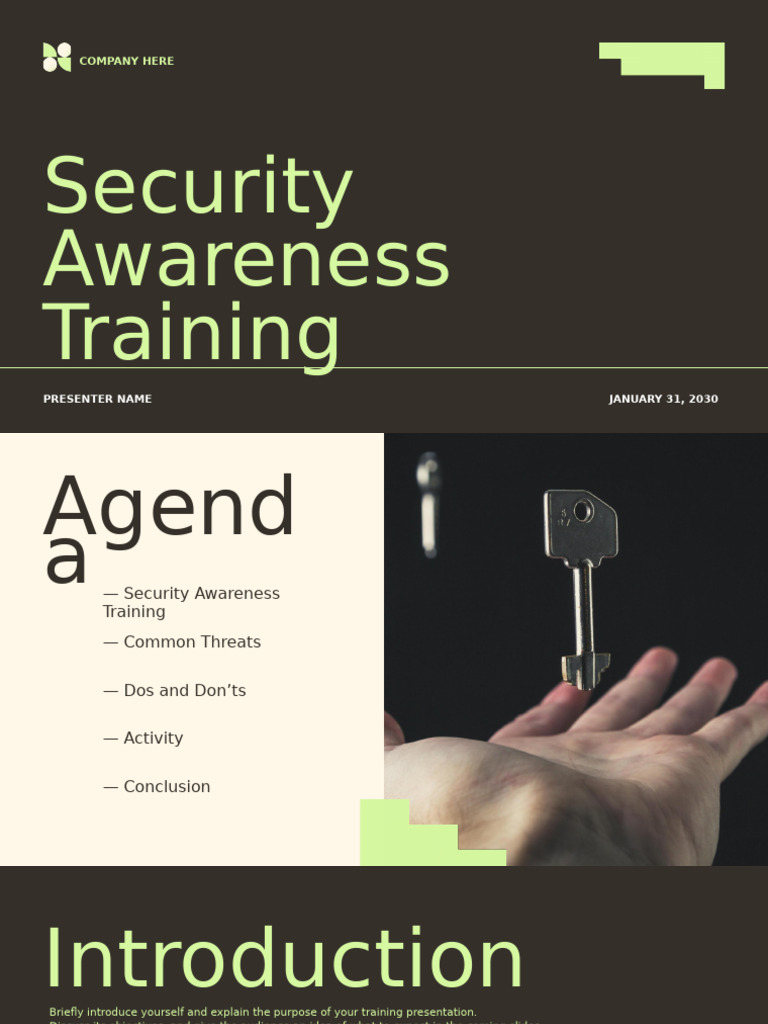 Security Awareness Training Overview | PDF | Security | Computer Security