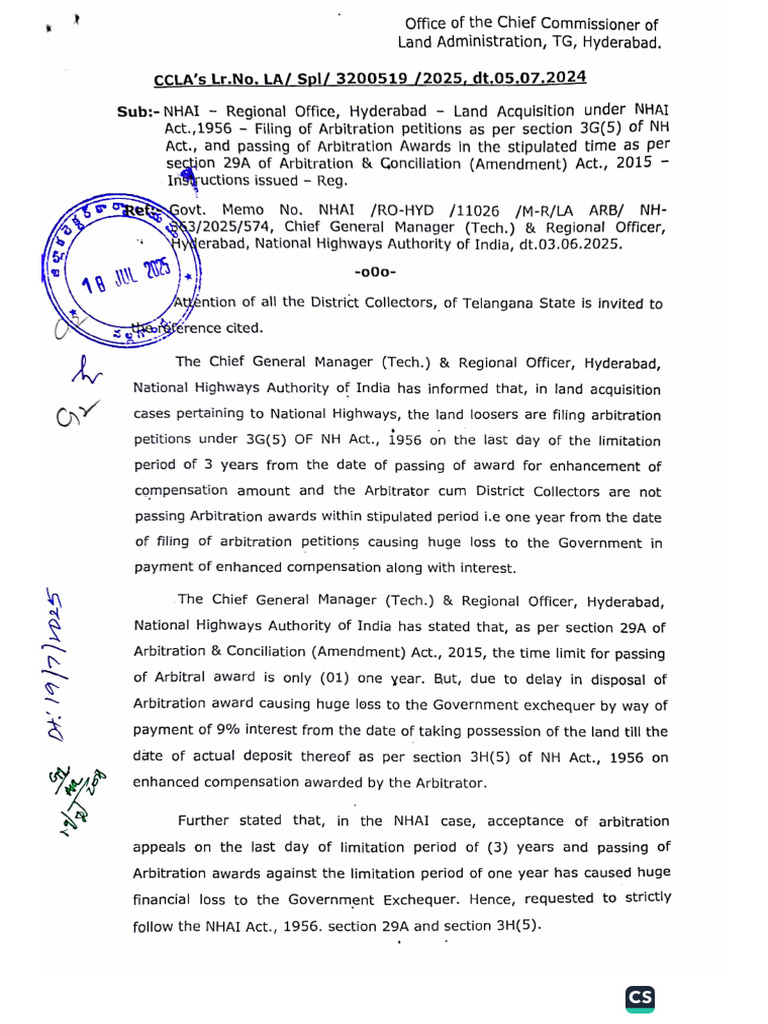 CCLA Circular Limitation Filing and Passing Arbitration | PDF