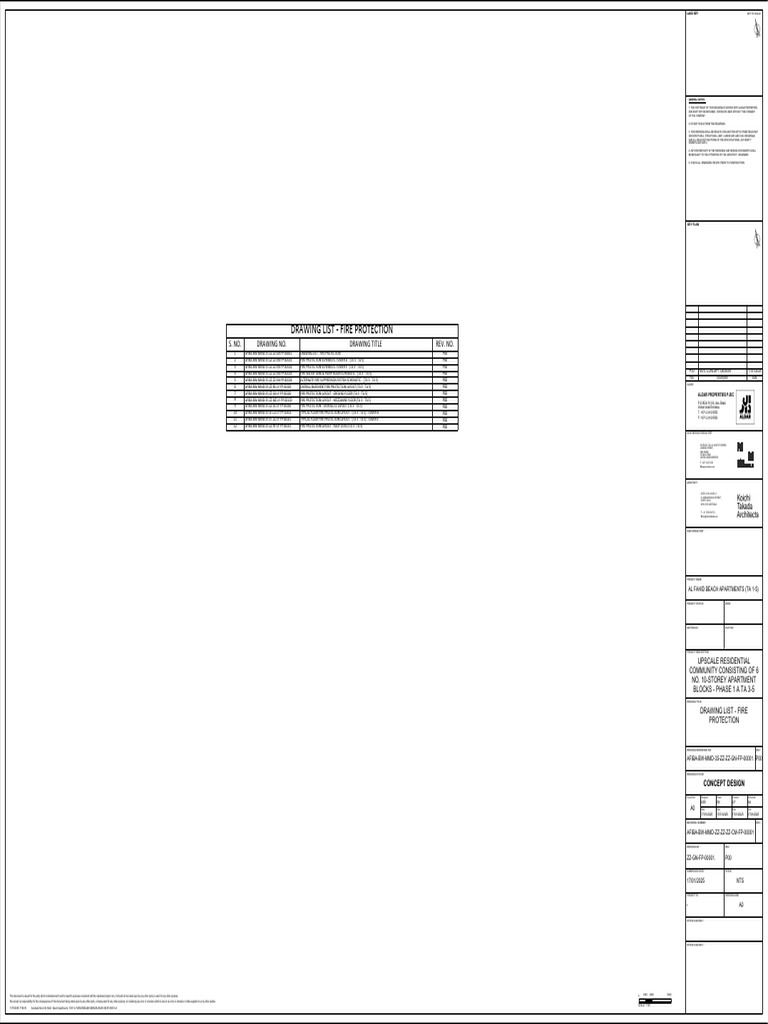 Fire Protection Drawing List Overview | PDF | Valve | Hydraulics
