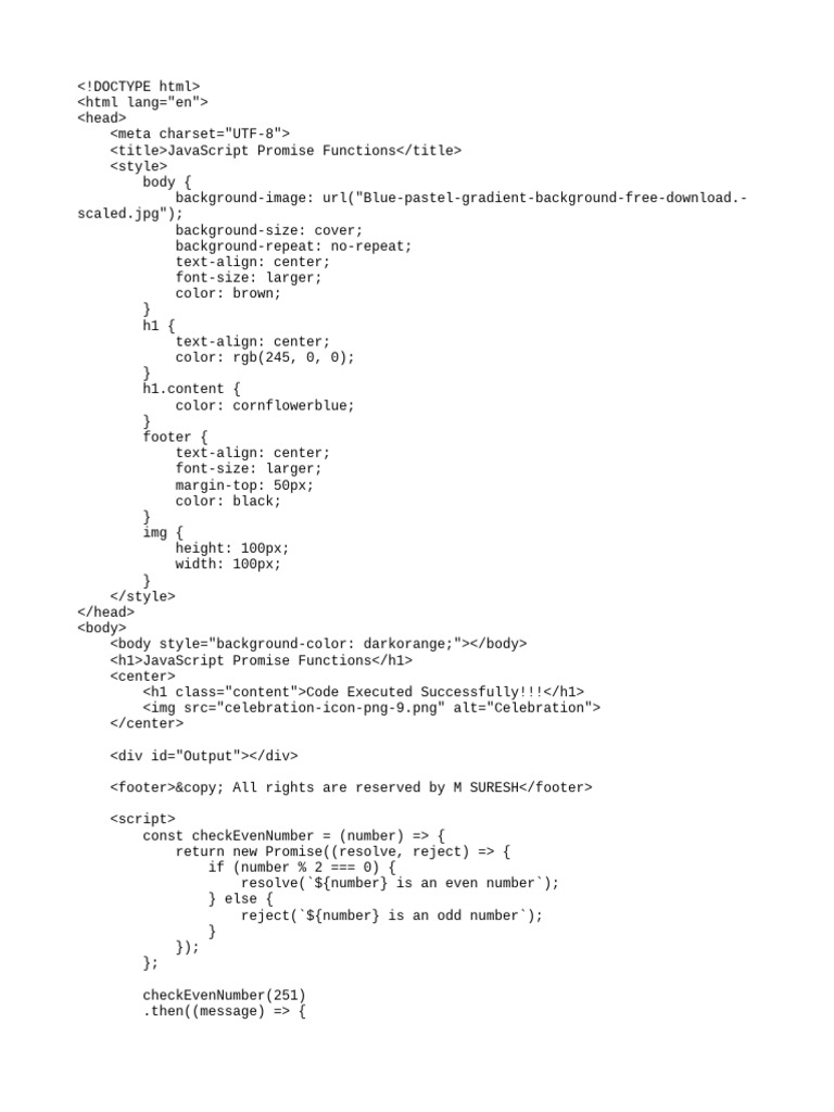 JavaScript Promise Function Example | PDF