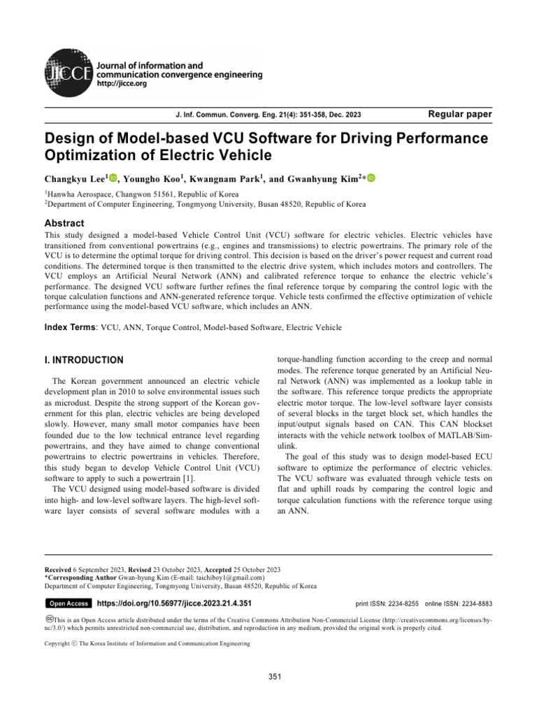 Model-Based VCU Software for EV Optimization | PDF | Electric Motor ...
