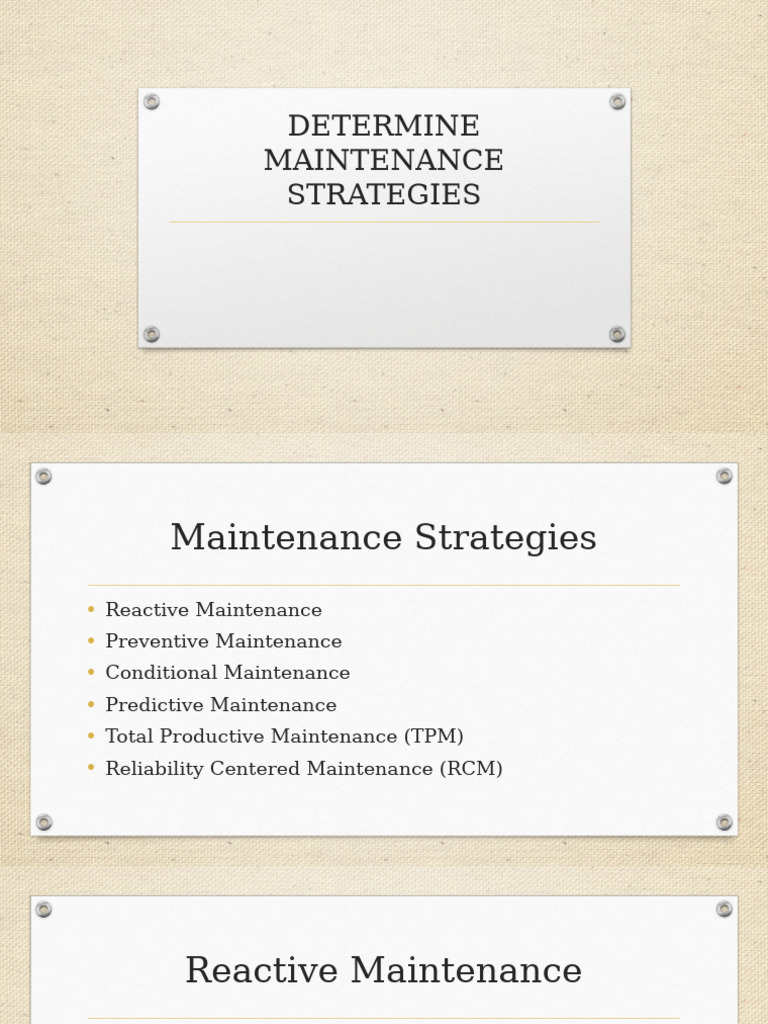 Maintenance Strategies Overview | PDF | Reliability Engineering | Spyware