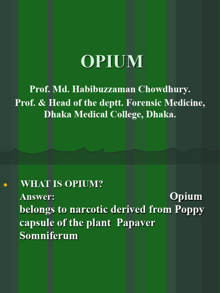 Understanding Opium: Effects and Treatment | PDF
