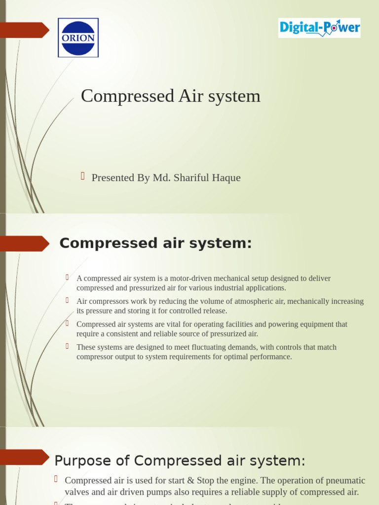 Compressed Air System Overview Diagram | PDF | Valve | Pump