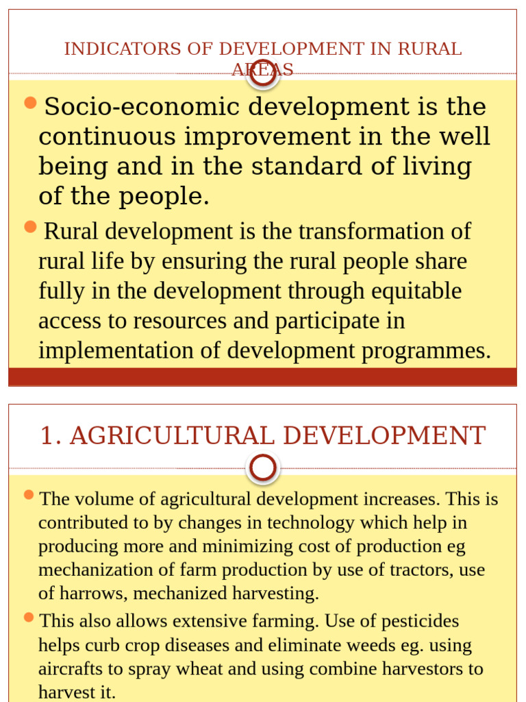 Lecture 8 Indicators of Rural Devnt | PDF | Agriculture | Employment