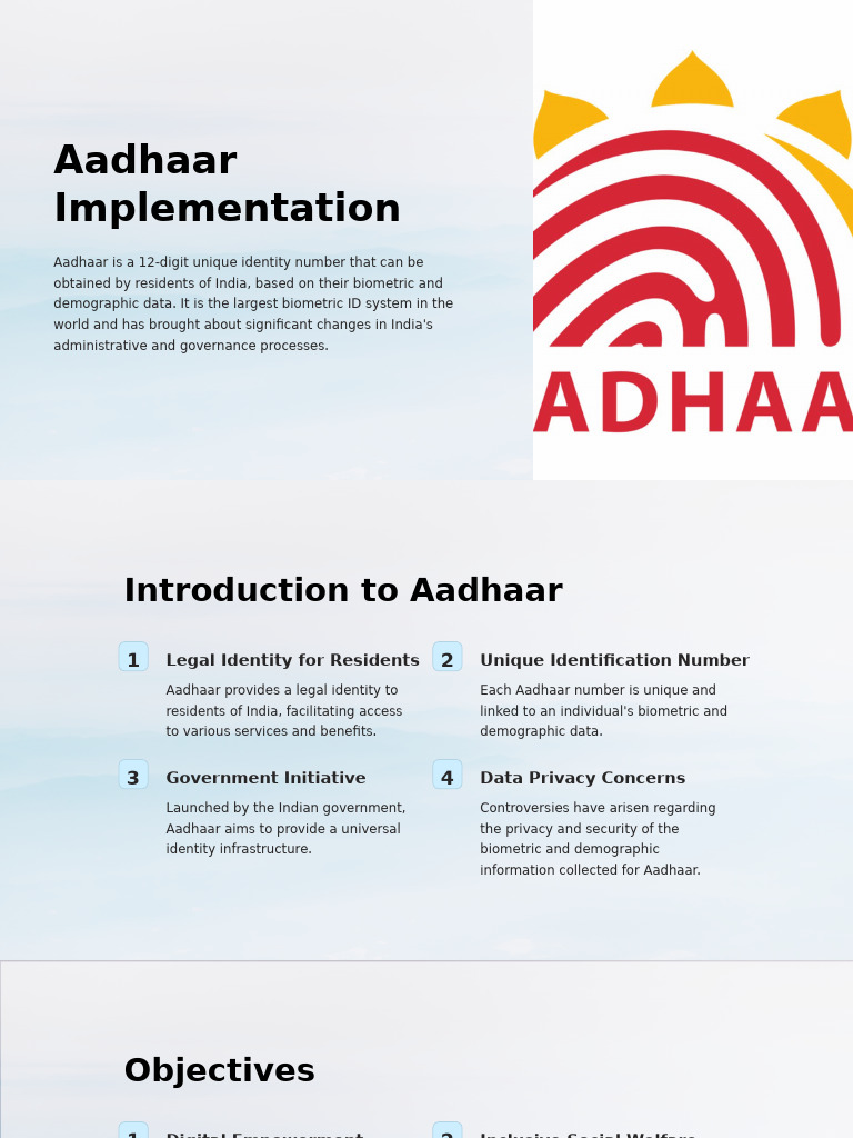 Aadhaar: India's Unique ID System Overview | PDF | Biometrics ...