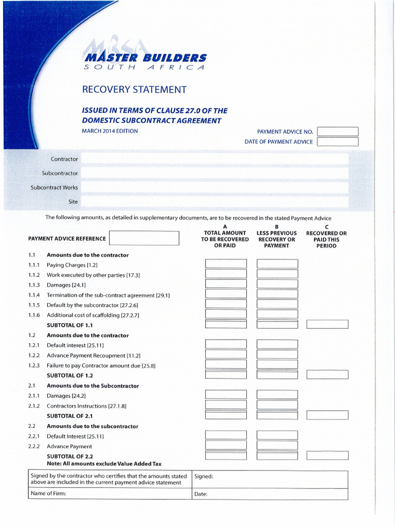 MBSA - Recovery Statement - March 2014 Edition | PDF
