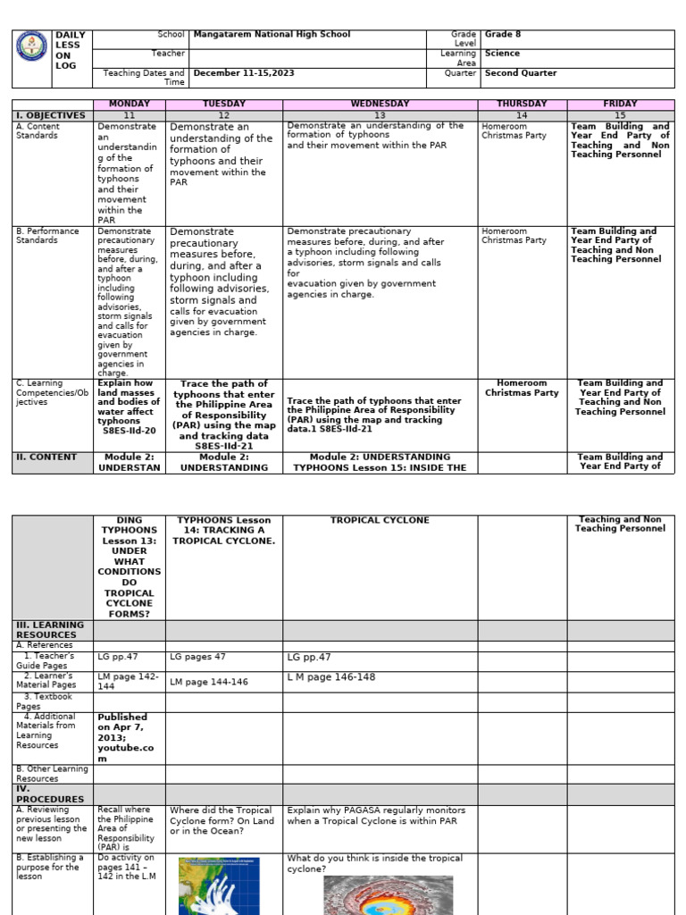 Grade 8 Science: Understanding Typhoons | PDF | Tropical Cyclones | Typhoon