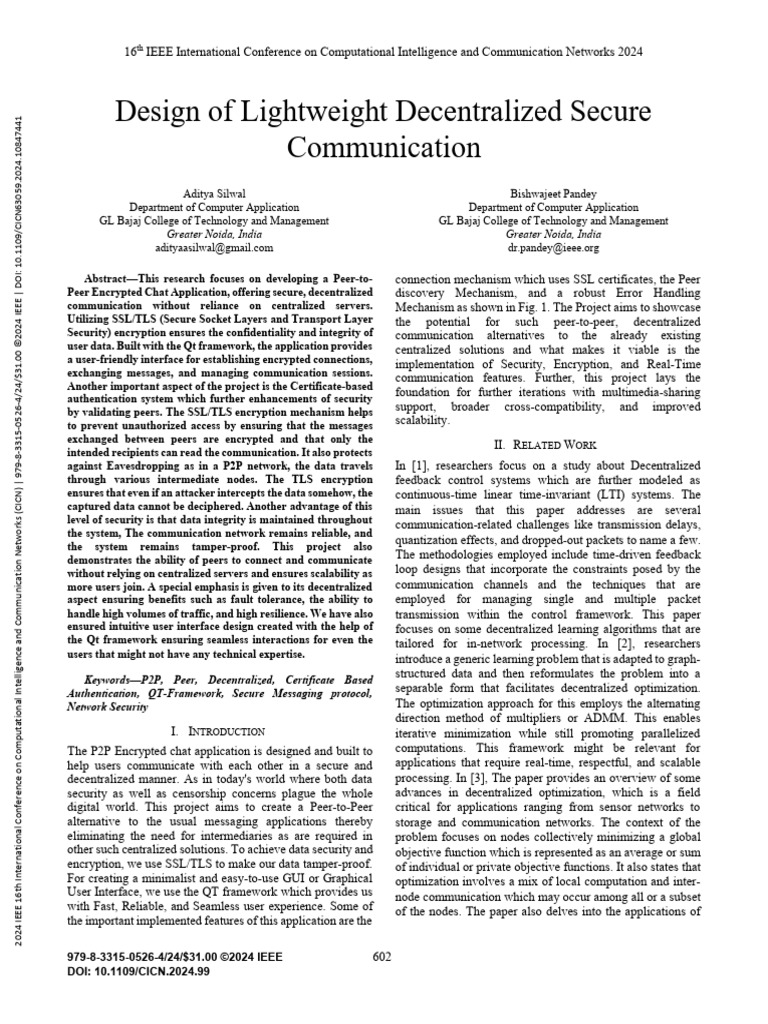 Decentralized Secure Chat Application | PDF | Peer To Peer | Computer ...