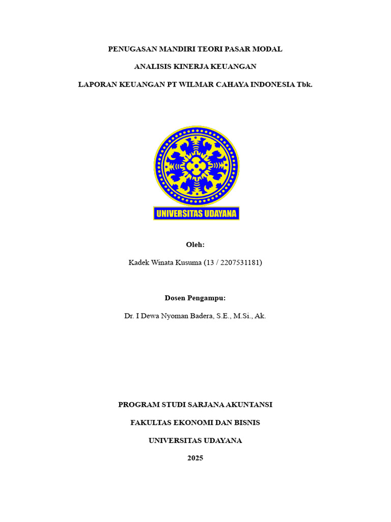 13 - Kadek Winata Kusuma - TPM Analisis Kinerja Keuangan | PDF