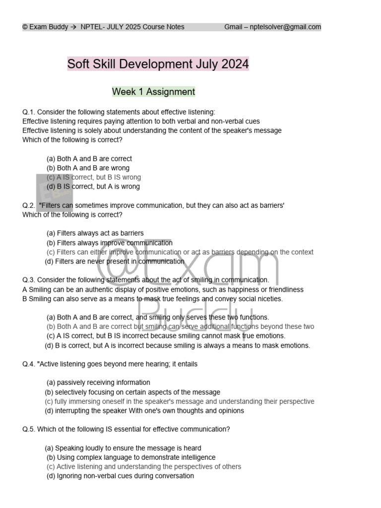 Soft Skill Development Course Notes | PDF | Communication | Persuasion