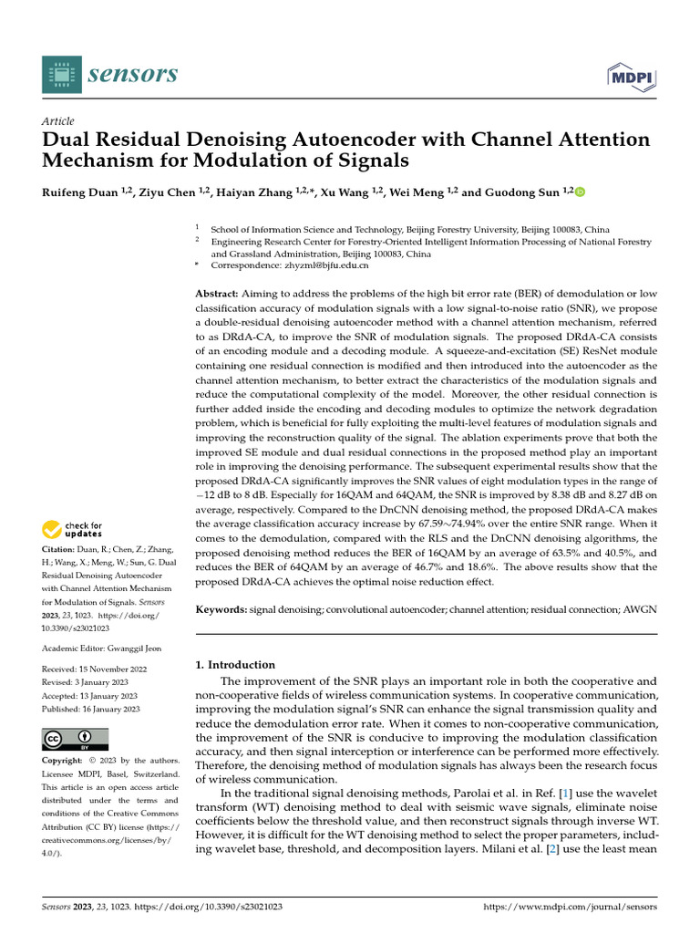 Dual Residual Denoising Autoencoder for Signals | PDF | Principal ...