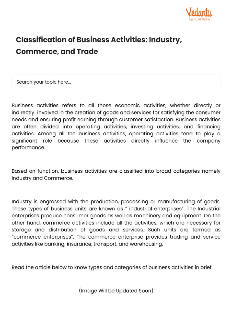 Classification of Business Activities - Industry, Commerce, and Trade | PDF
