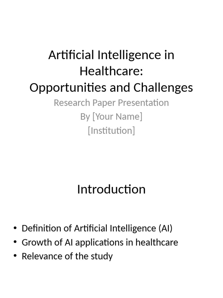 AI in Healthcare Presentation | PDF